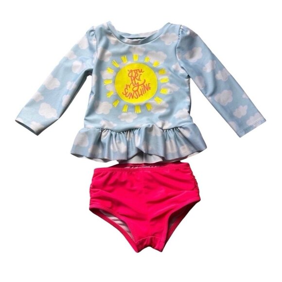 Cat & Jack You Are My Sunshine Rash Guard Swim Suit Size 2T - Picture 1 of 5